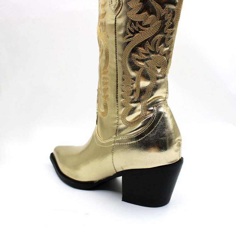 Womens Boots | Metallic Embellished Western Boots Boots Boots