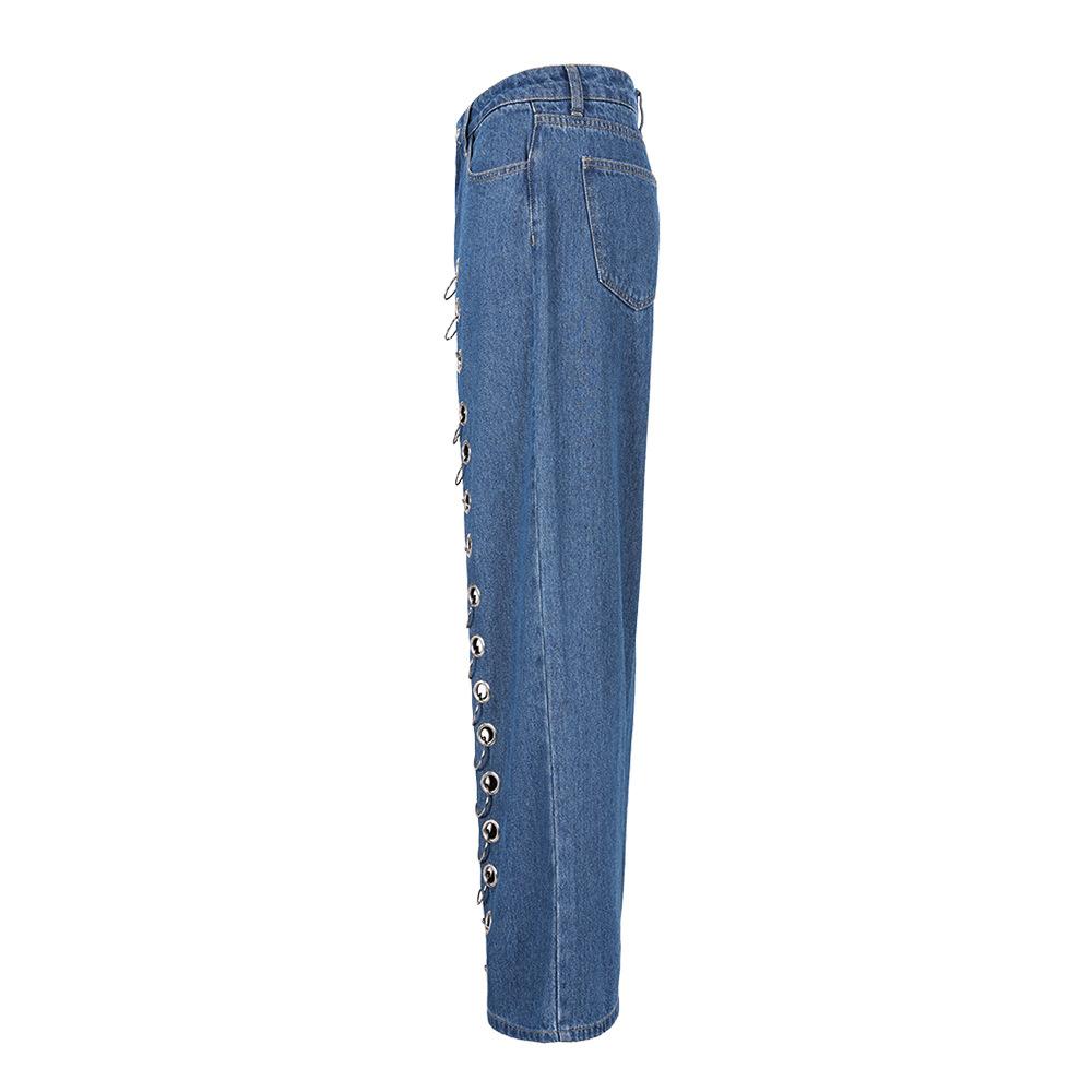 Womens Denim | Petite Lattice Split Front Flared Denim Jeans Clothing Denim