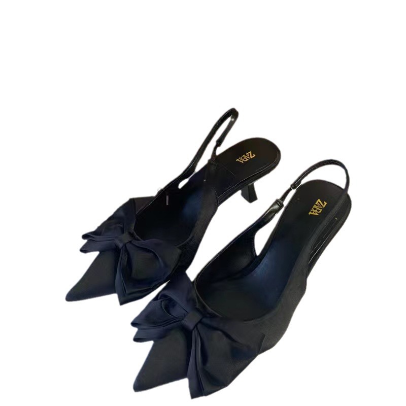 Womens Heels | Satin Bow Detail Kitten Heel Heels Heels