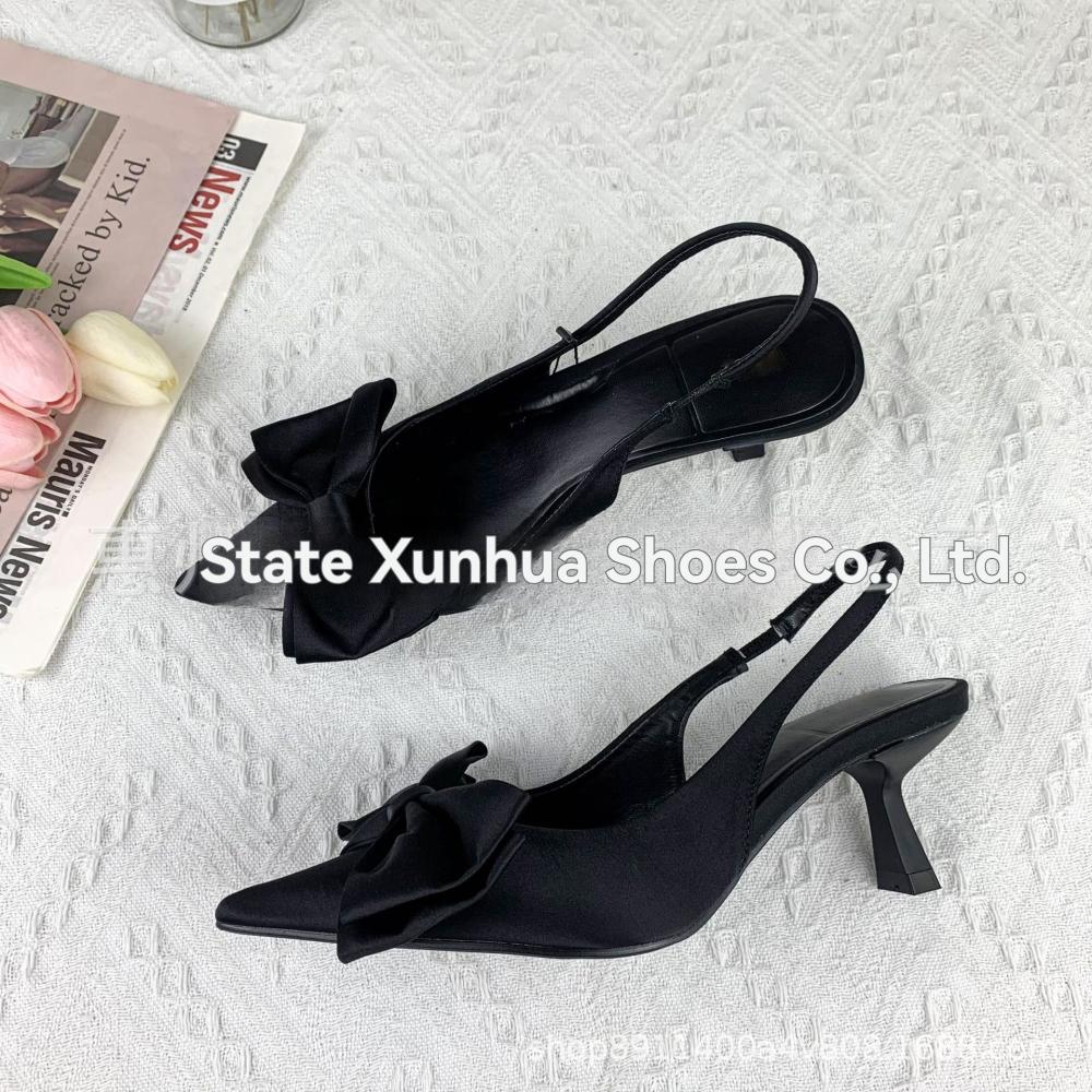 Womens Heels | Satin Bow Detail Kitten Heel Heels Heels