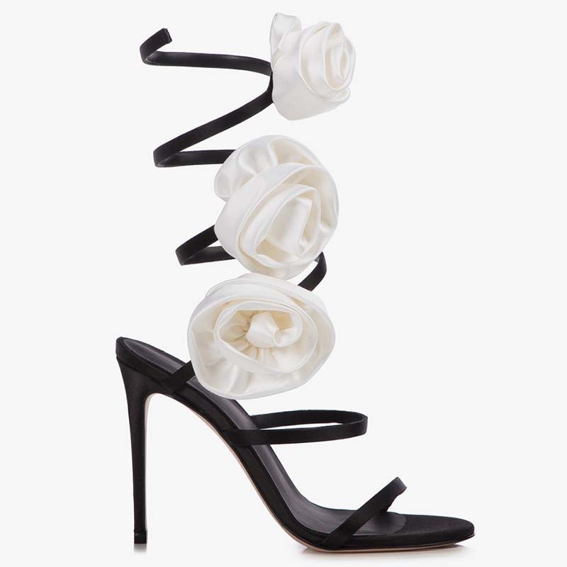 Womens Heels | Satin Oversized Flower Heels Heels Heels