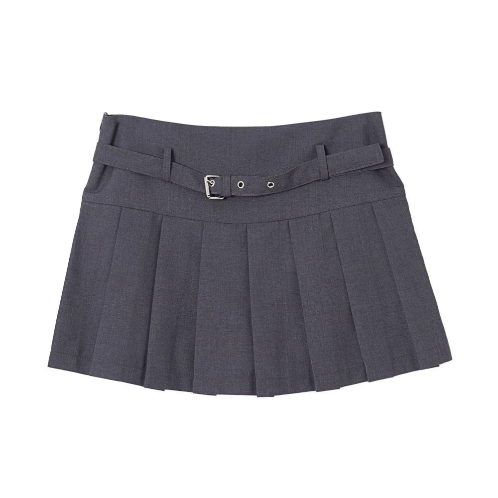 Womens Skirts | Tailored Buckle Pleated Mini Skirt Clothing Skirts