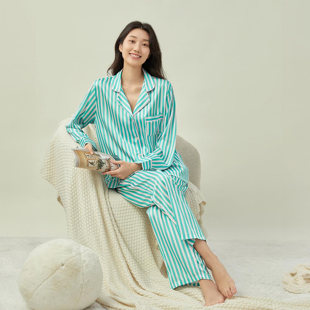 Womens Sleepwear | Cotton Linen Stripe Pajama Pants Set Clothing Sleepwear