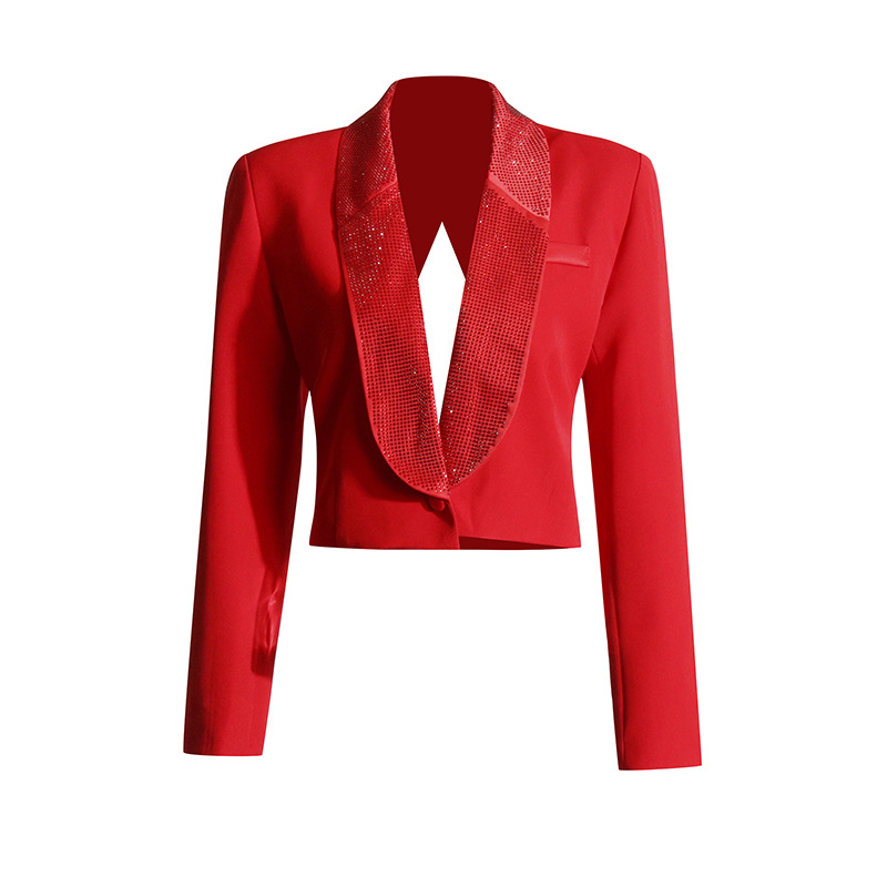 Womens Suits & Tailoring | Premium Tailored Diamante Heart Cropped Blazer Clothing Suits & Tailoring