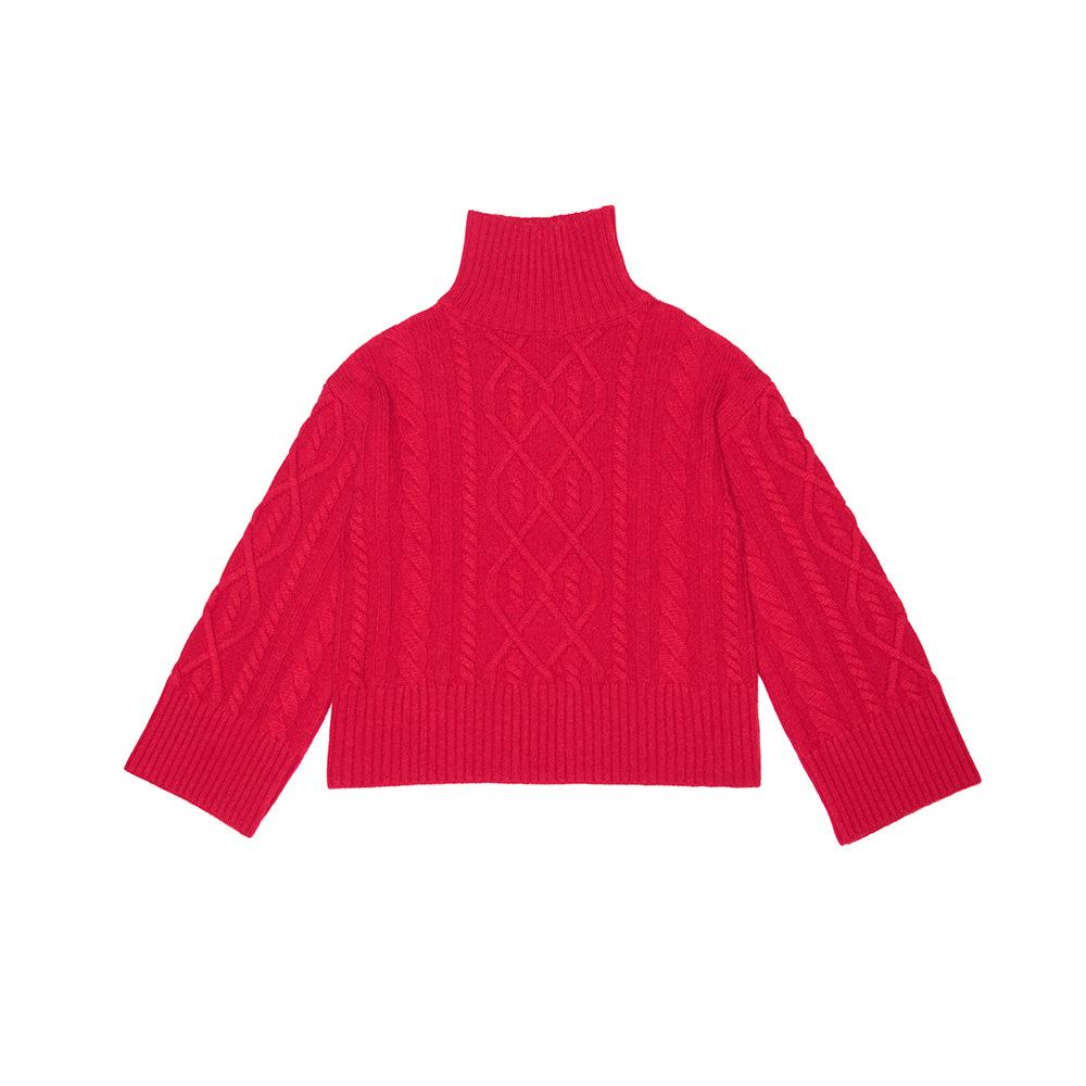 Womens Sweaters | Feather Trim Funnel Neck Sweater Clothing Sweaters